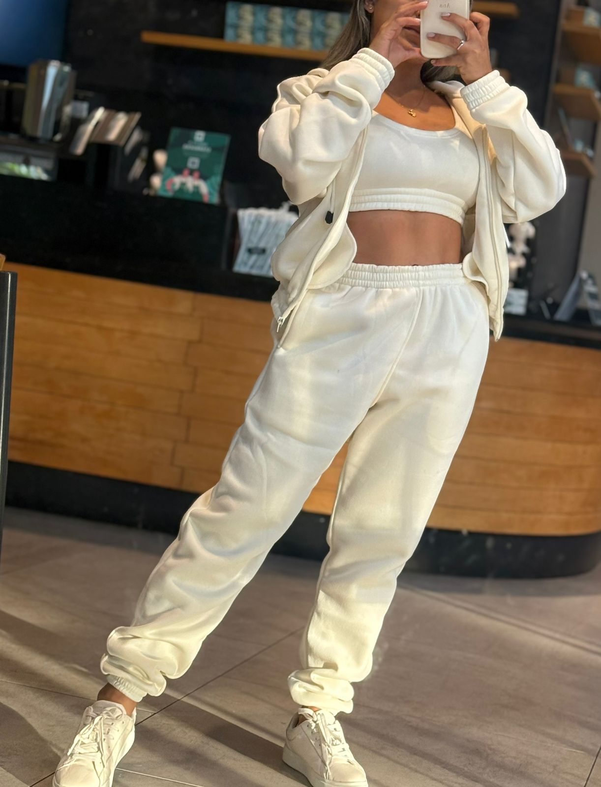 CONJUNTO PERCHADO CHOMPA - CROP TOP - JOGGER